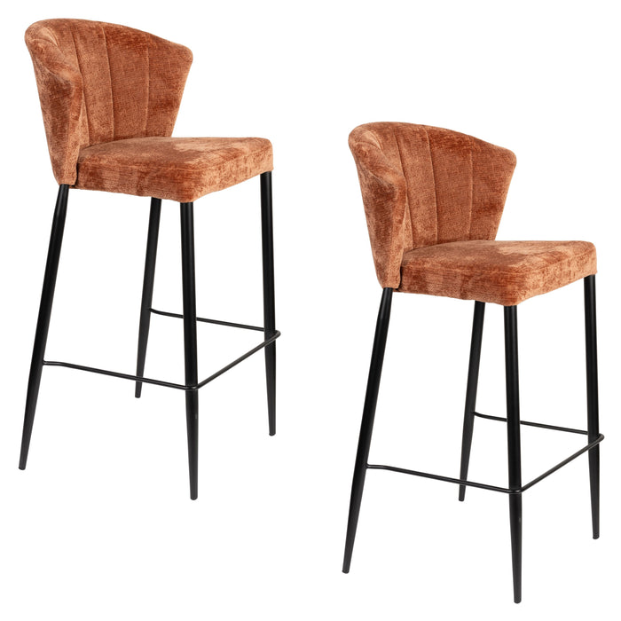 Dutchbone Georgia Kruk Counter| Barkruk Terra - Set van 2 - Rood