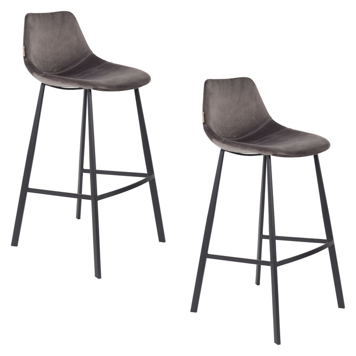 Dutchbone Franky Barkruk Grijs 80 cm - Set van 2