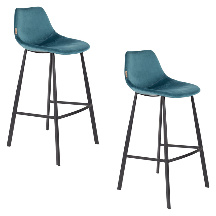 Dutchbone Franky Barkruk Blauw 80 cm - Set van 2