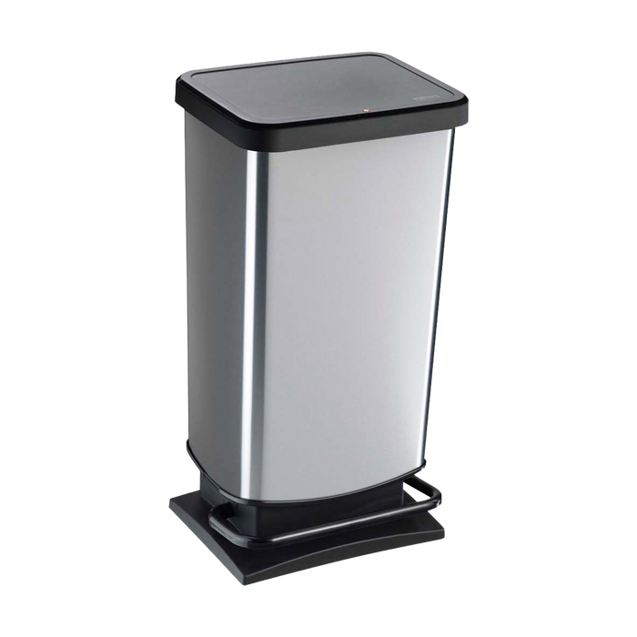Rotho Paso - Pedaalemmer - 35 x 30 x 68 cm - 40 l - Zilver