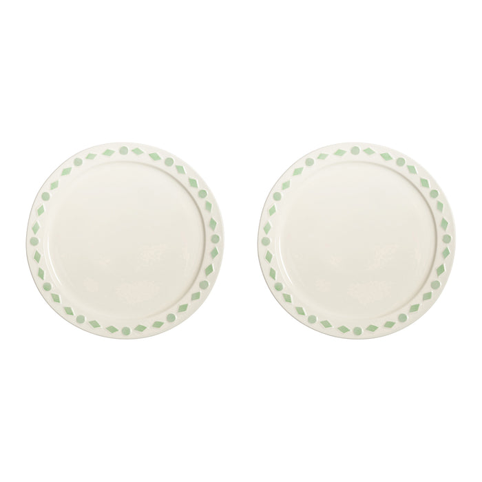 &k amsterdam Folk Bord Ø 27,5 cm - Mint - Set van 2