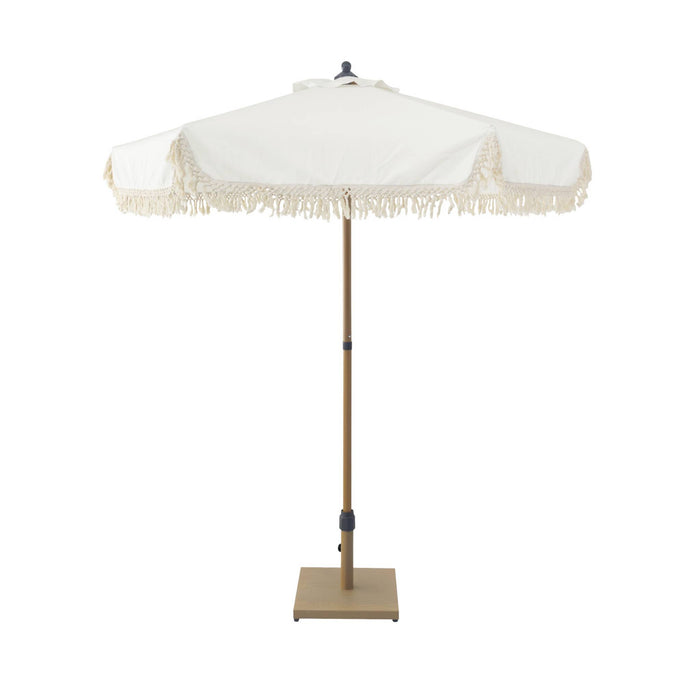 sweeek - Parasol recht met franjes 2m, staal