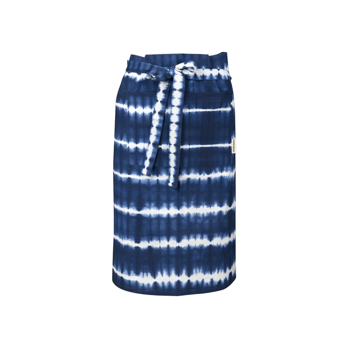vtwonen - Schort Tie Dye - Sloof - Keukenschort - Blauw, Wit - 91x93cm