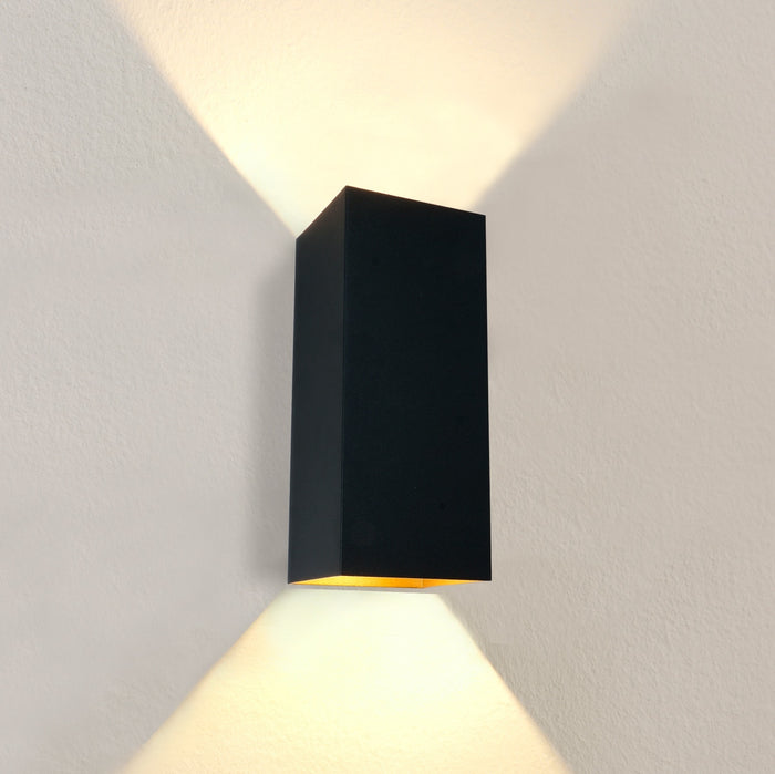Artdelight Wandlamp Dante 2 XL Zwart - Goud GU10 Up & Downlight
