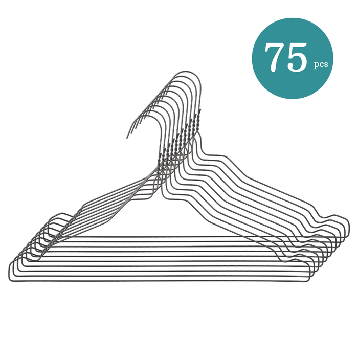 Nordix Kledinghangers set 75 stuks Metaal Zwart Draadhanger Kleerha...