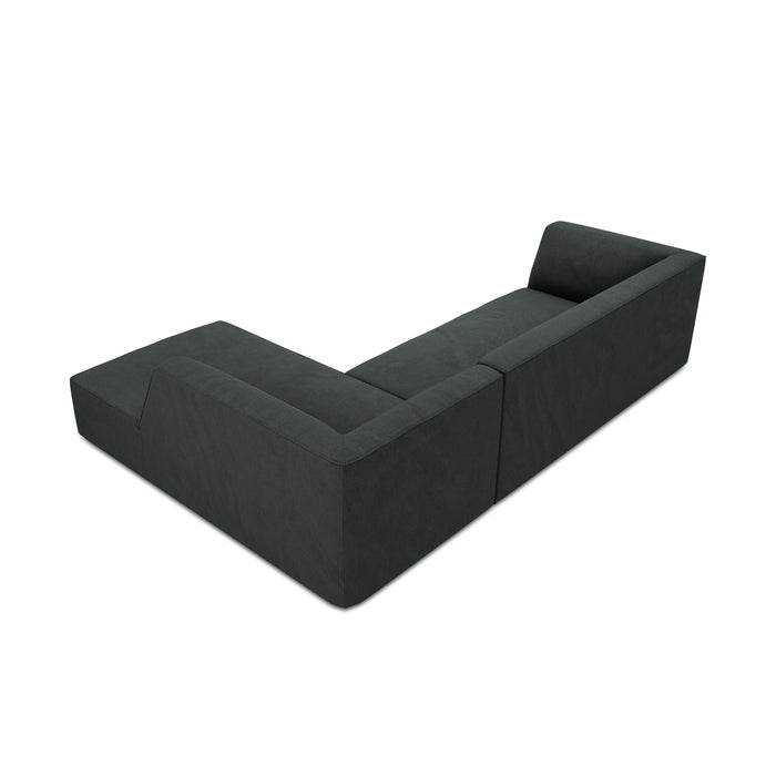 Windsor & Co Sao Hoekbank met Chaise Longue Rechts - 4-zits - Ribstof - Zwart