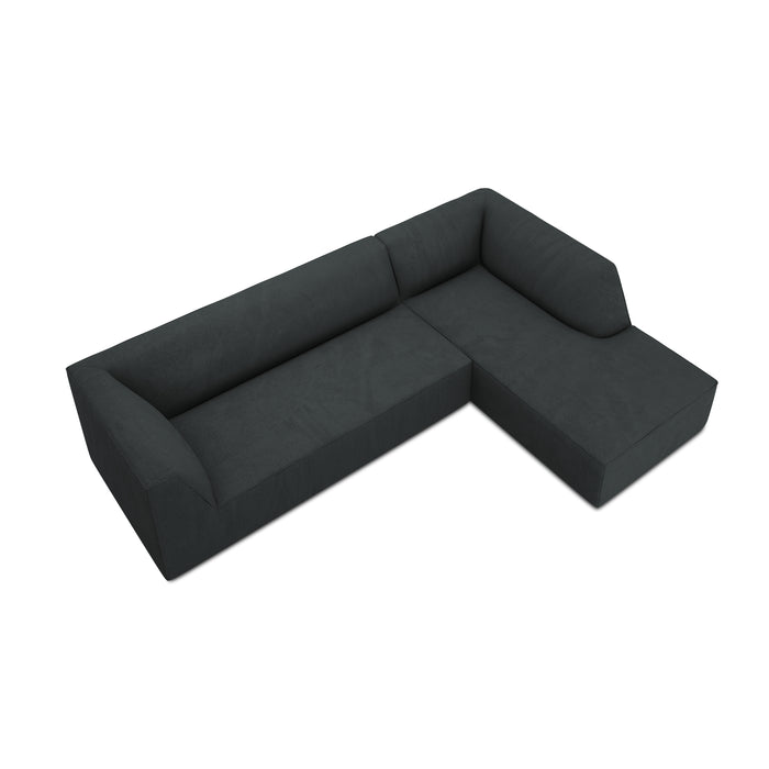 Windsor & Co Sao Hoekbank met Chaise Longue Rechts - 4-zits - Ribstof - Zwart