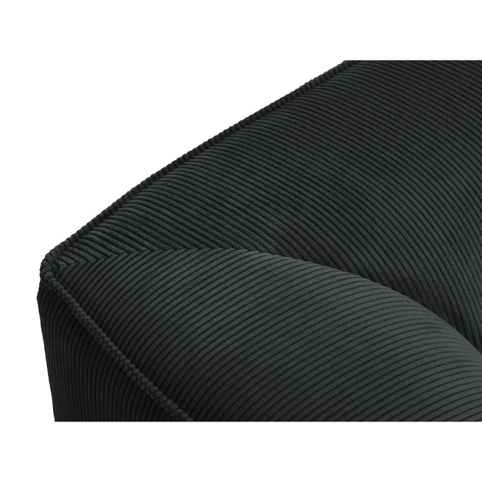 Windsor & Co Sao Hoekbank met Chaise Longue Links - 4-zits - Ribstof - Zwart