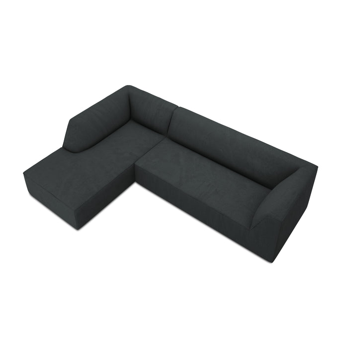Windsor & Co Sao Hoekbank met Chaise Longue Links - 4-zits - Ribstof - Zwart