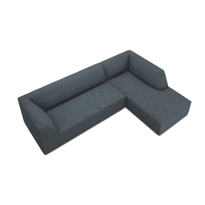 Windsor & Co Sao Hoekbank met Chaise Longue Rechts - 4-zits - Ribstof - Blauw