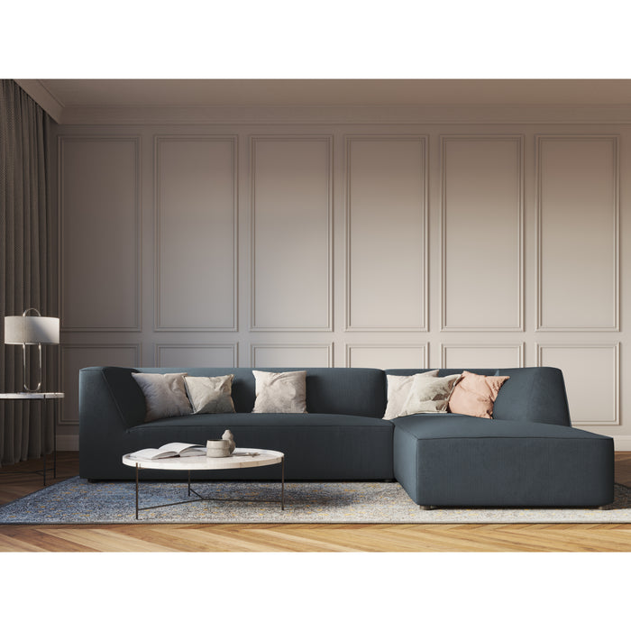 Windsor & Co Sao Hoekbank met Chaise Longue Rechts - 4-zits - Ribstof - Blauw
