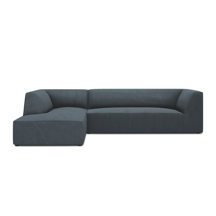 Windsor & Co Sao Hoekbank met Chaise Longue Links - 4-zits - Ribstof - Blauw