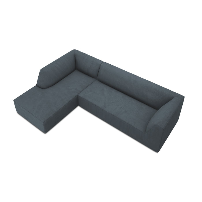 Windsor & Co Sao Hoekbank met Chaise Longue Links - 4-zits - Ribstof - Blauw