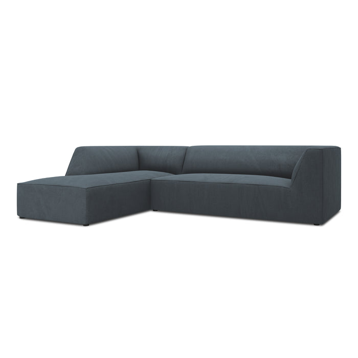 Windsor & Co Sao Hoekbank met Chaise Longue Links - 4-zits - Ribstof - Blauw