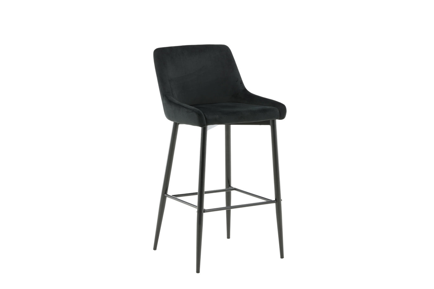 Fjôrd - Barkruk Zwart - Velvet - Plaza - Set van 2