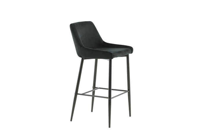 Fjôrd - Barkruk Zwart - Velvet - Plaza - Set van 2