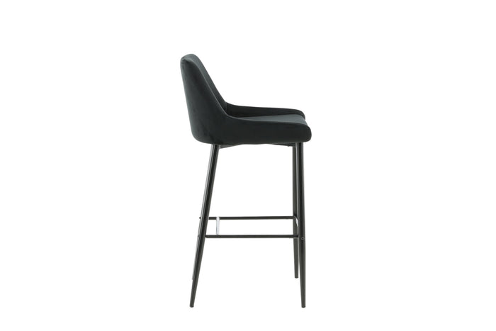 Fjôrd - Barkruk Zwart - Velvet - Plaza - Set van 2