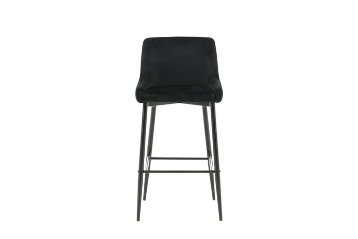 Fjôrd - Barkruk Zwart - Velvet - Plaza - Set van 2