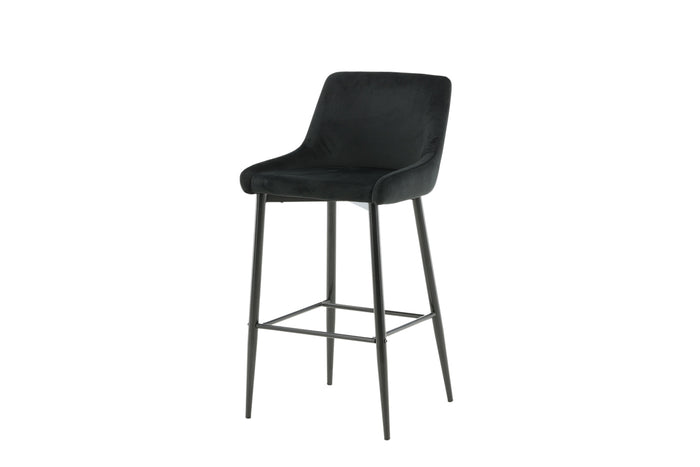 Fjôrd - Barkruk Zwart - Velvet - Plaza - Set van 2
