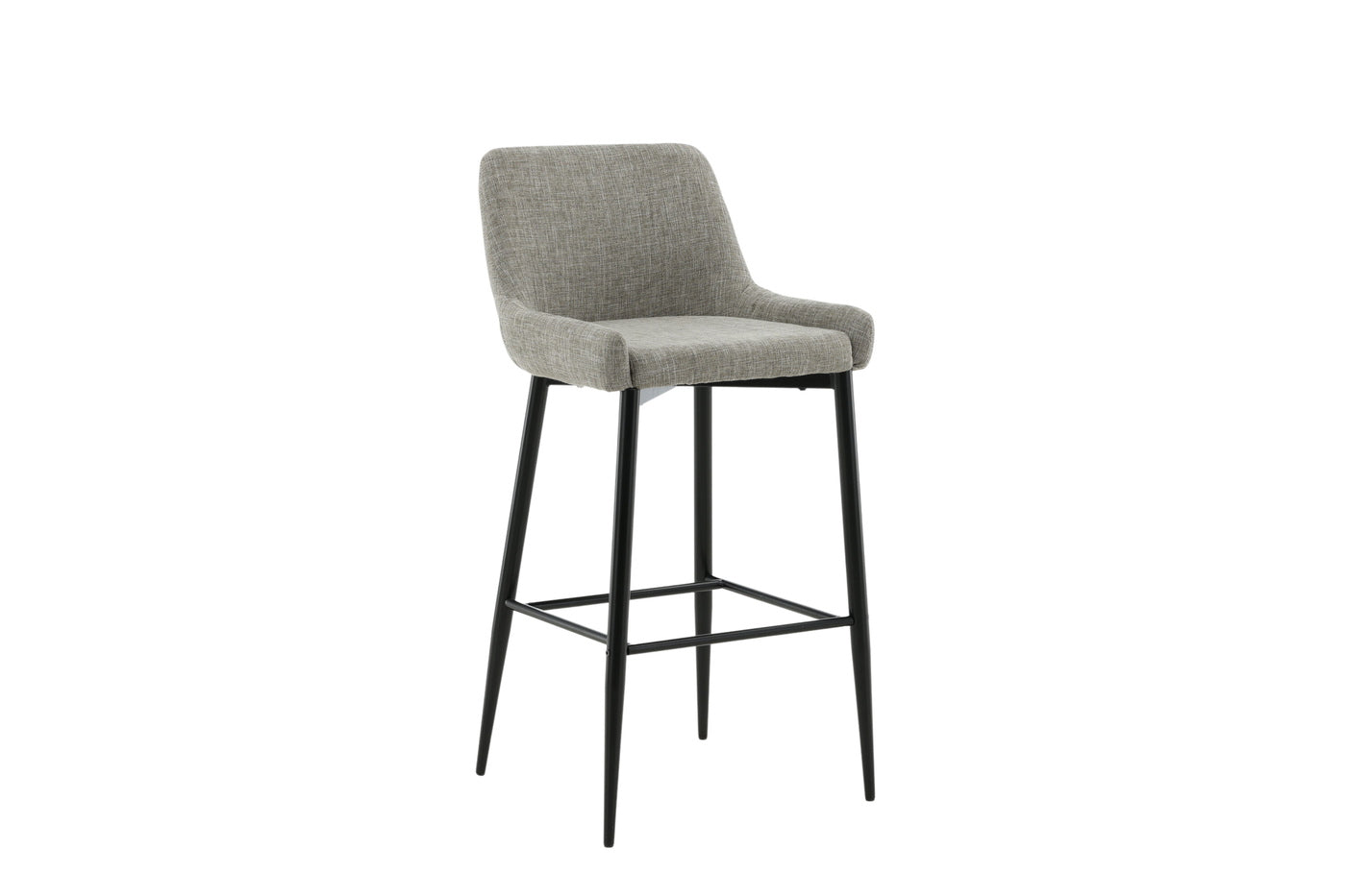 Fjôrd - Barkruk Beige|Zwart - Linnen - Plaza - Set van 2