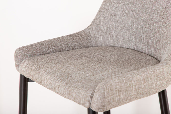 Fjôrd - Barkruk Beige|Zwart - Linnen - Plaza - Set van 2
