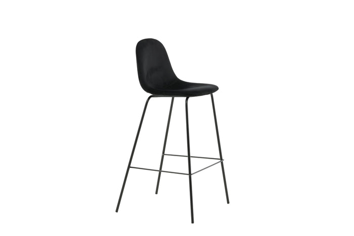 Fjôrd - Barkruk Zwart - Velvet - Polar - Set van 2