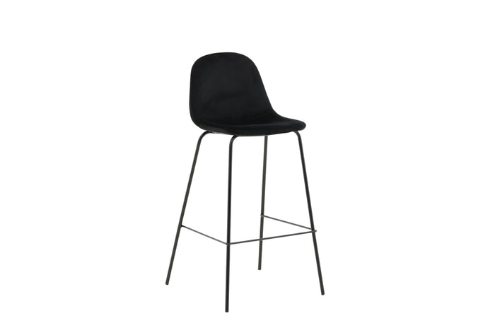 Fjôrd - Barkruk Zwart - Velvet - Polar - Set van 2
