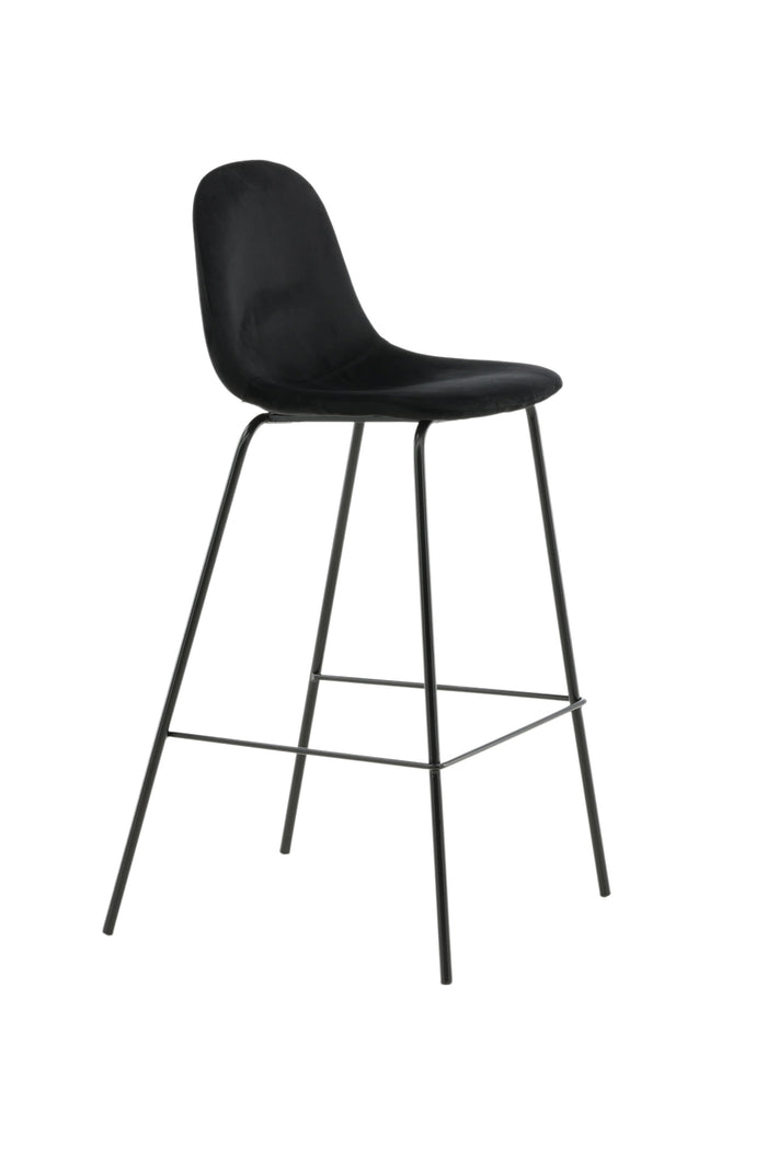 Fjôrd - Barkruk Zwart - Velvet - Polar - Set van 2