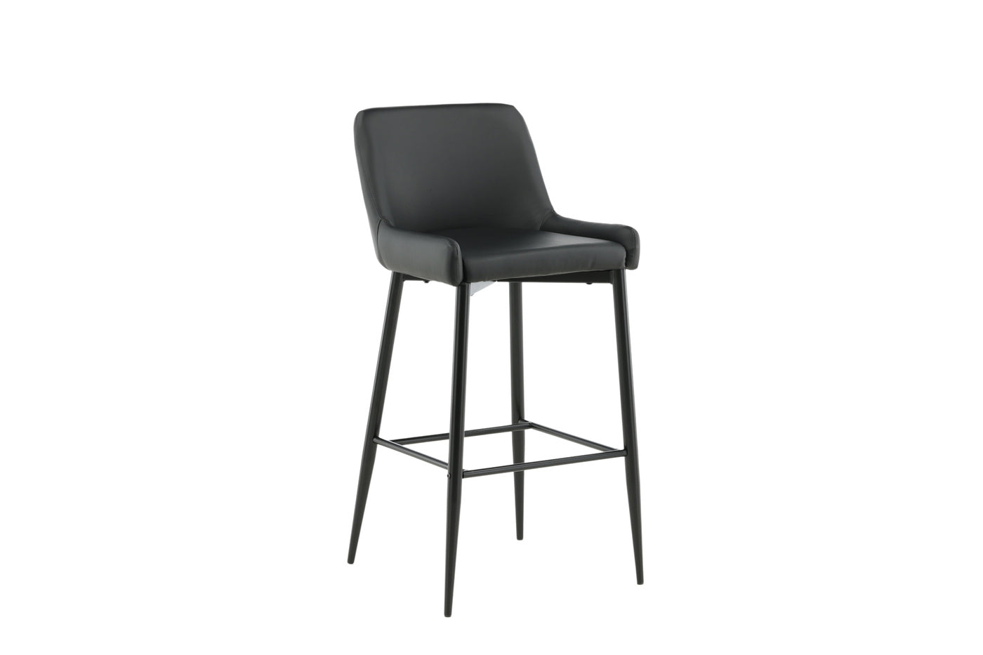 Fjôrd - Barkruk Zwart - PU Leer - Plaza - Set van 2