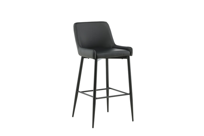 Fjôrd - Barkruk Zwart - PU Leer - Plaza - Set van 2