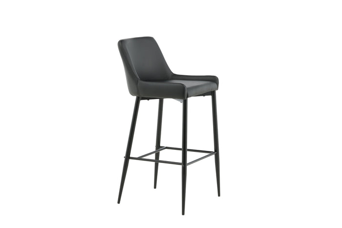 Fjôrd - Barkruk Zwart - PU Leer - Plaza - Set van 2