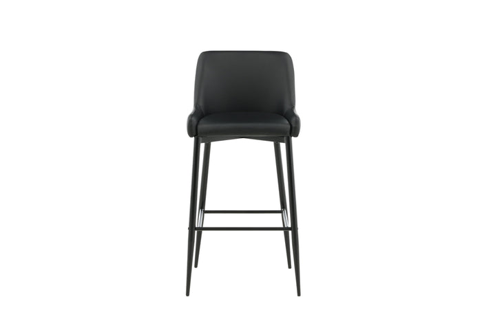 Fjôrd - Barkruk Zwart - PU Leer - Plaza - Set van 2
