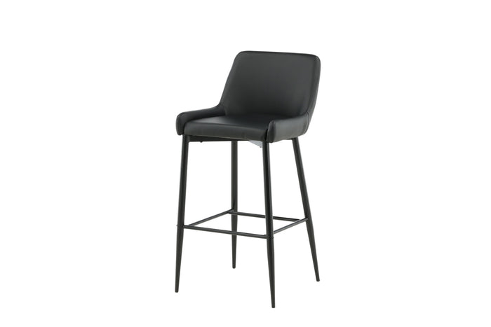 Fjôrd - Barkruk Zwart - PU Leer - Plaza - Set van 2