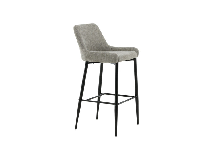 Fjôrd - Barkruk Beige|Zwart - Linnen - Plaza - Set van 2
