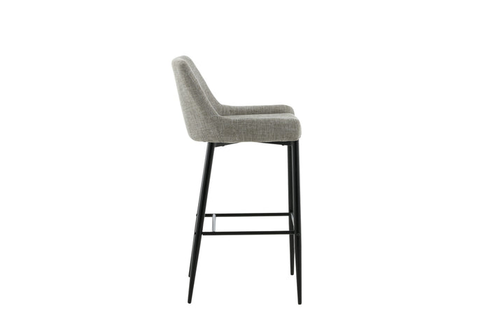 Fjôrd - Barkruk Beige|Zwart - Linnen - Plaza - Set van 2