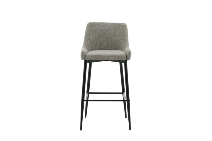 Fjôrd - Barkruk Beige|Zwart - Linnen - Plaza - Set van 2