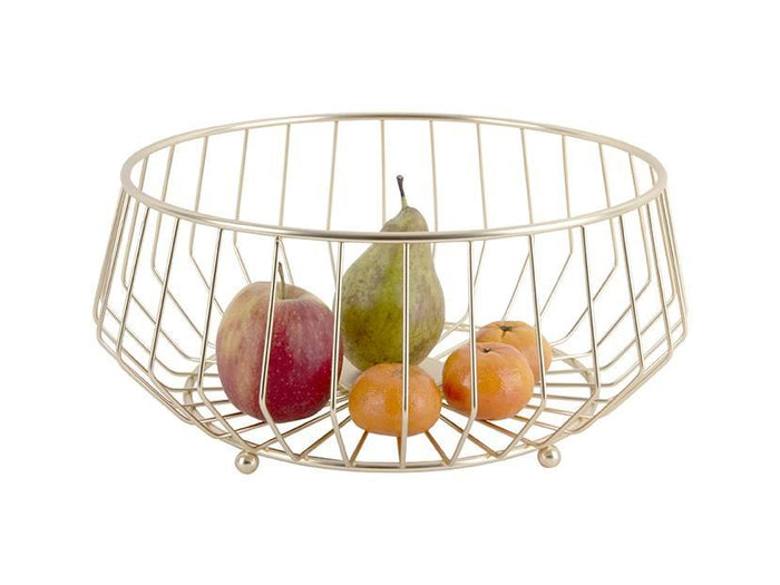 present time - Fruitmand Linea Kink - Goud - 30x14,5cm