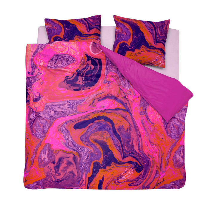 Damai dekbedovertrek Trance - Satijn - 240x200|220 cm - Shocking Pink