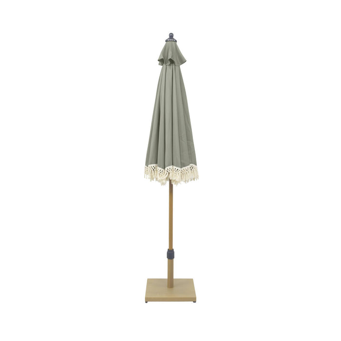 sweeek - Parasol recht met franjes 2m, staal