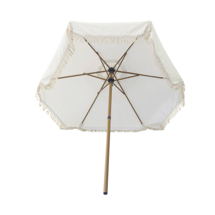 sweeek - Parasol recht met franjes 2m, staal