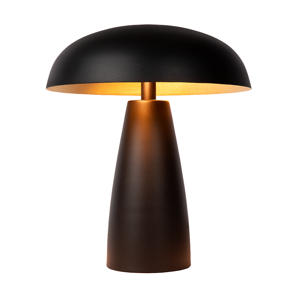 Atmooz Tafellamp Delilah - Zwart & Goud - Ø 25 cm - Metaal - Dimbaar