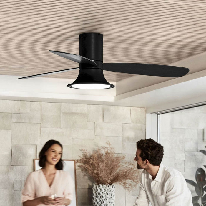 Lucci Air Plafondventilator Airfusion Flusso Zwart 18W Led Ø 132cm