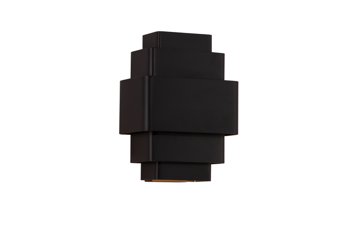 Artdelight Wandlamp Layers Zwart - Goud Up & Down 27.5x20cm excl. 3 x