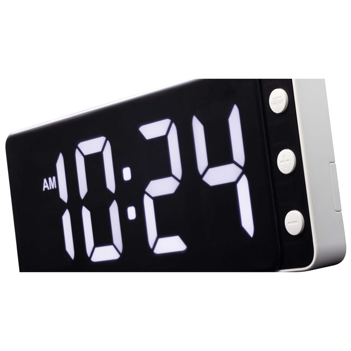 NeXtime - Tafel|Wandklok 27.2x10.8x3cm - LED - Wit - ABS - NeXtime