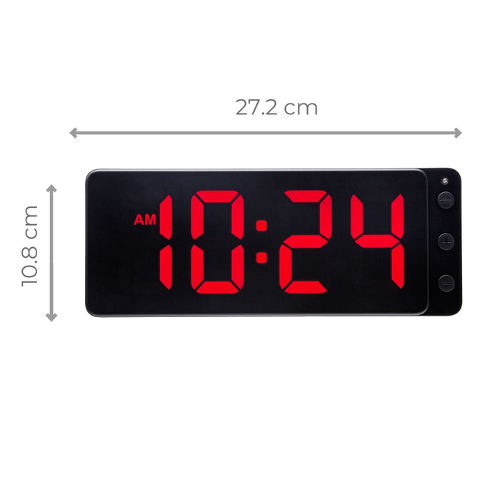 NeXtime - Tafel|Wandklok 27.2x10.8x3cm - LED - Rood - ABS - NeXtime