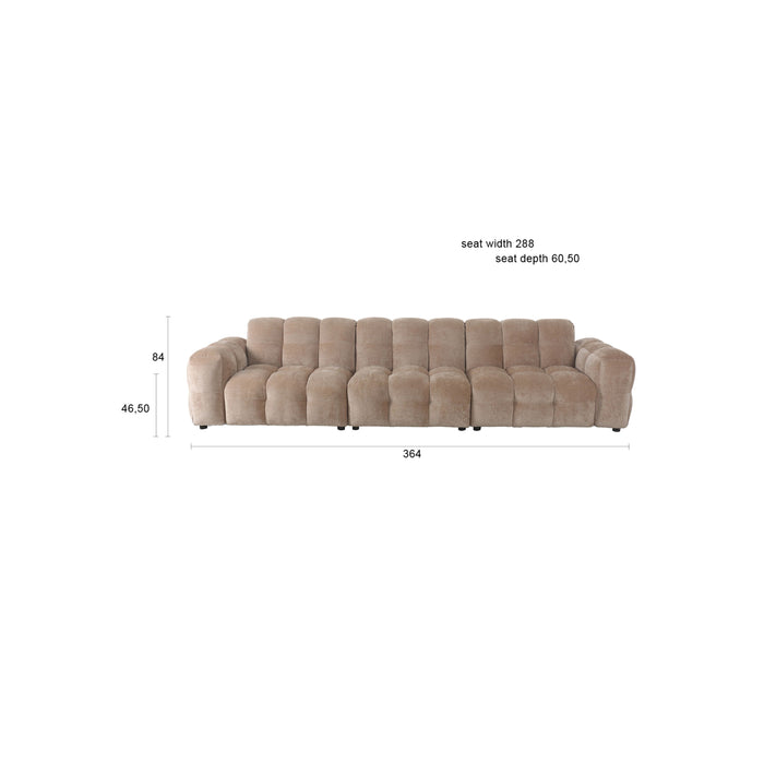 Dutchbone Hackman 4,5-zitsbank Velours Beige