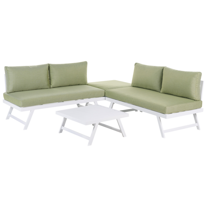 Beliani - COCCORINO - Loungeset voor 5 - Groen - Aluminium