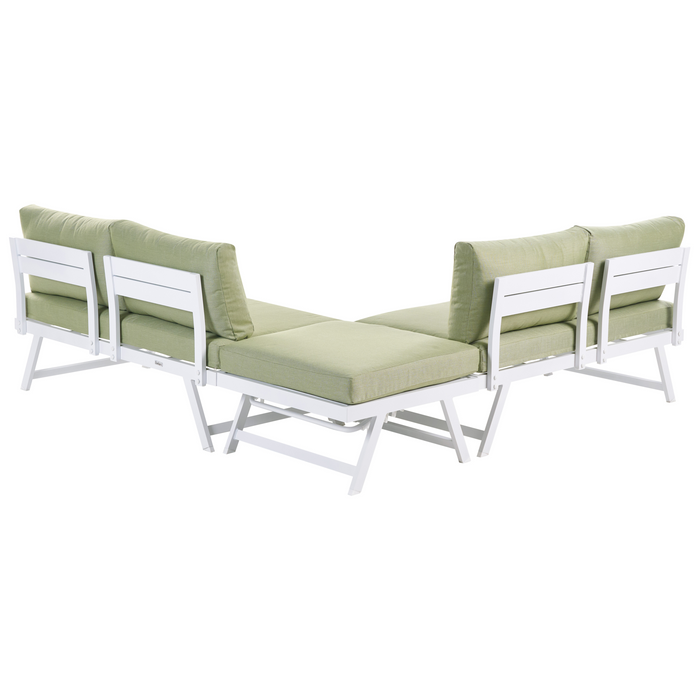 Beliani - COCCORINO - Loungeset voor 5 - Groen - Aluminium