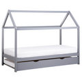 Beliani - CRILLON - Onderschuifbed - Grijs - 90 x 200 - Hout