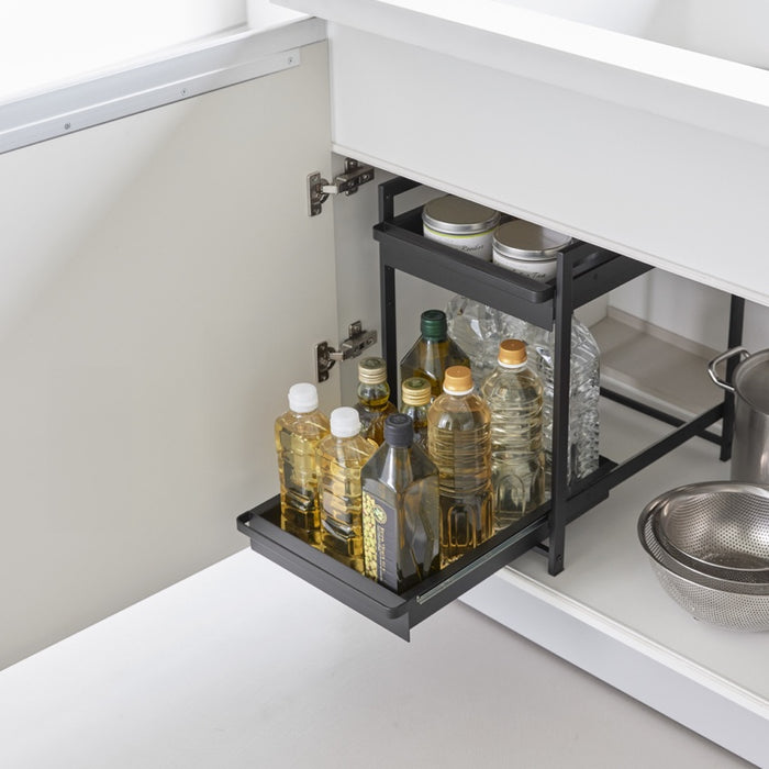 Yamazaki Keukenkast Organizer - 2 niveaus - Tower - Zwart